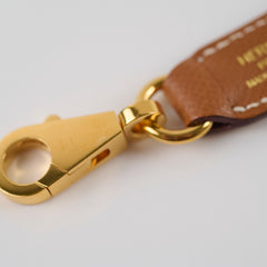 Hermes Strap Extender/Silk Attachment/Key Charm Epsom Gold - Stamp Y