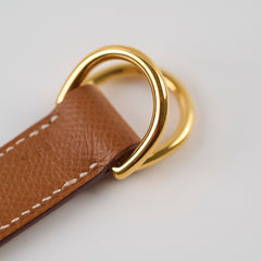 Hermes Strap Extender/Silk Attachment/Key Charm Epsom Gold - Stamp Y