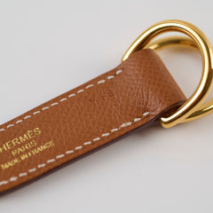 Hermes Strap Extender/Silk Attachment/Key Charm Epsom Gold - Stamp Y