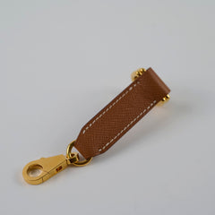 Hermes Strap Extender/Silk Attachment/Key Charm Epsom Gold - Stamp Y