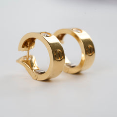 Cartier Love Hoop Earrings Classic Model 2 Diamonds