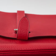 Hermes Steve Bag Clemence Red - R Square Stamp
