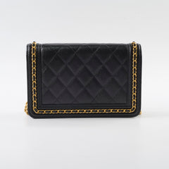Chanel Wallet on Chain WOC Caviar Boy Black Microchipped
