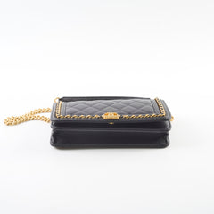Chanel Wallet on Chain WOC Caviar Boy Black Microchipped