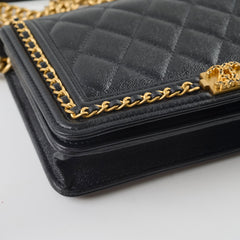 Chanel Wallet on Chain WOC Caviar Boy Black Microchipped