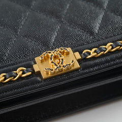 Chanel Wallet on Chain WOC Caviar Boy Black Microchipped