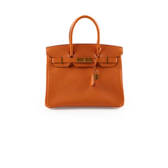 Hermes Birkin 30 Orange Epsom GHW R In Square