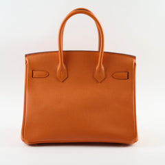 Hermes Birkin 30 Orange Epsom GHW R In Square