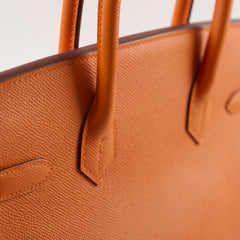 Hermes Birkin 30 Orange Epsom GHW R In Square