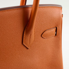 Hermes Birkin 30 Orange Epsom GHW R In Square
