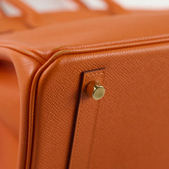 Hermes Birkin 30 Orange Epsom GHW R In Square