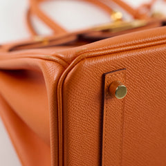 Hermes Birkin 30 Orange Epsom GHW R In Square