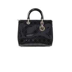 Dior Large Lady Dior Black Patent