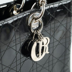 Dior Large Lady Dior Black Patent