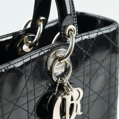 Dior Large Lady Dior Black Patent