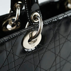 Dior Large Lady Dior Black Patent
