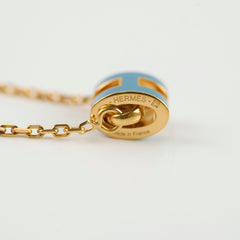 Hermes mini pop H necklace Blue Jean