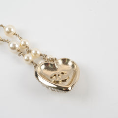 Chanel Pearl Heart Necklace