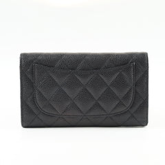 Chanel Caviar Fold Long Wallet Black