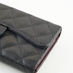 Chanel Caviar Fold Long Wallet Black