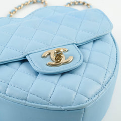 Chanel Blue Heart Cross Body Lambskin Microchip