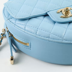 Chanel Blue Heart Cross Body Lambskin Microchip
