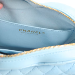 Chanel Blue Heart Cross Body Lambskin Microchip