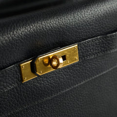 Hermes Kelly 32 Black Ardennes Leather C in square