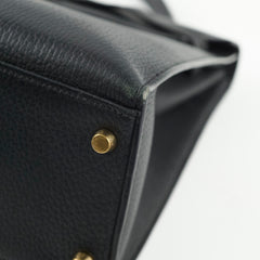 Hermes Kelly 32 Black Ardennes Leather C in square