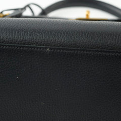 Hermes Kelly 32 Black Ardennes Leather C in square