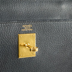 Hermes Kelly 32 Black Ardennes Leather C in square