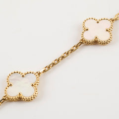 Van Cleef & Arpels Vintage 5 Motifs Alhambra Mother of Pearl Bracelet