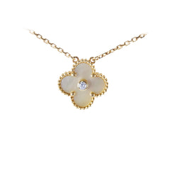 Van Cleef & Arpels Vintage Alhambra Holiday Limited Edition Pendant Yellow Mother Of Pearl 2018