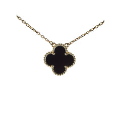 Van Cleef & Arpels Vintage Alhambra Onyx Necklace
