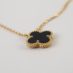 Van Cleef & Arpels Vintage Alhambra Onyx Necklace