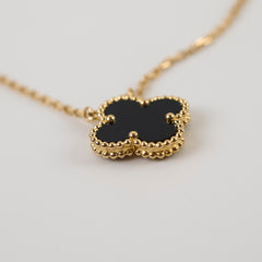 Van Cleef & Arpels Vintage Alhambra Onyx Necklace