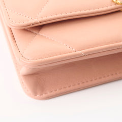 Chanel 19 Wallet on Chain Beige Lambskin (microchip)