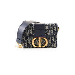 Dior Montaigne Box Bag Mini Navy Oblique
