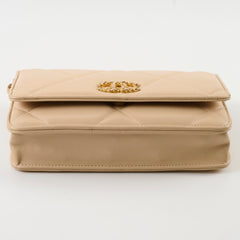 Chanel 19 Wallet On Chain WOC Lambskin Beige