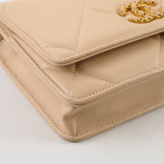 Chanel 19 Wallet On Chain WOC Lambskin Beige