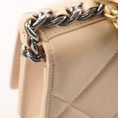 Chanel 19 Wallet On Chain WOC Lambskin Beige