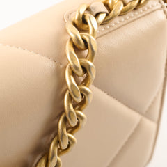 Chanel 19 Wallet On Chain WOC Lambskin Beige