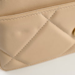 Chanel 19 Wallet On Chain WOC Lambskin Beige