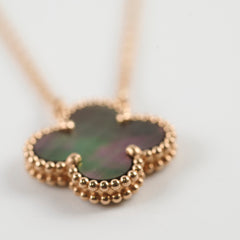 Van Cleef & Arpels Vintage Alhambra Grey Mother of Pearl MOP Necklace 2025