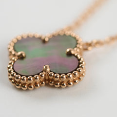 Van Cleef & Arpels Vintage Alhambra Grey Mother of Pearl MOP Necklace 2025