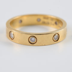 Cartier Love 8 Diamond Ring Yellow Gold Size 56