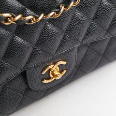 Chanel Caviar Double Classic Flap Jumbo Black