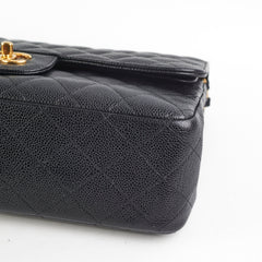 Chanel Caviar Double Classic Flap Jumbo Black