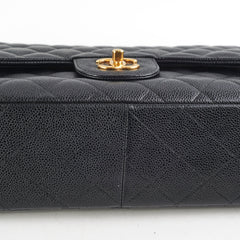 Chanel Caviar Double Classic Flap Jumbo Black