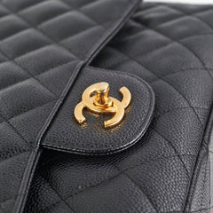 Chanel Caviar Double Classic Flap Jumbo Black